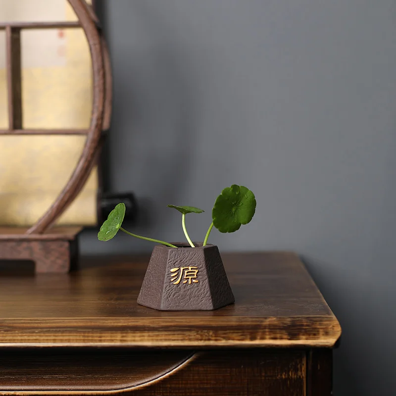 クリエイティブな紫色の粘土のお茶のペット,指紋のミニポット, - Bonsai Garden Ornaments のレビューと価格