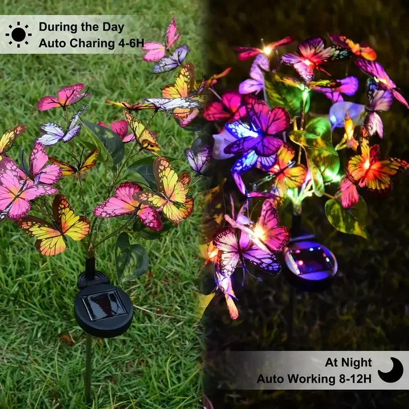 ソーラー LED バタフライガーデンライト防水カラフルな屋外 - Bonsai Garden Ornaments のレビューと価格