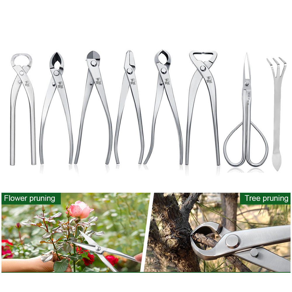 プロ用盆栽道具セット 高硬度21cmステンレス鋼枝切り＆ノブ - Concave Branch Cutter のレビューと価格