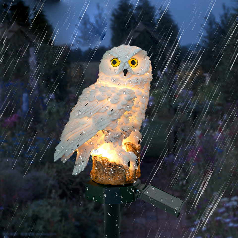 ソーラーフクロウ像ガーデンライトLED防水屋外装飾、庭やパテ - Bonsai Garden Ornaments のレビューと価格